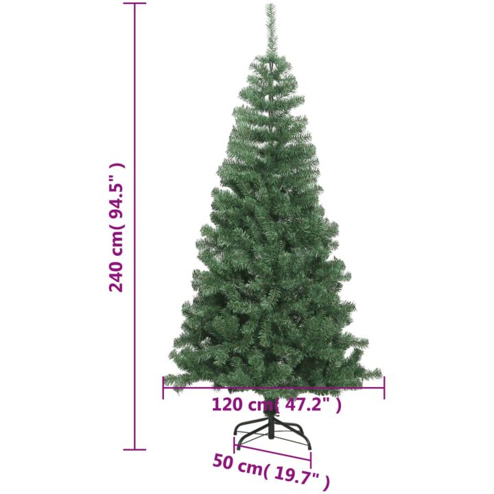Julgran konstgjord L 240 cm grön vidaXL 240 x 120 cm – bild 6