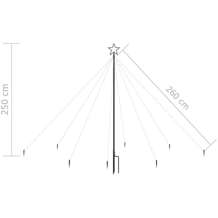 Julgran LED inomhus/utomhus 400 lysdioder 2,5 m vidaXL 250 x 70 cm – bild 8