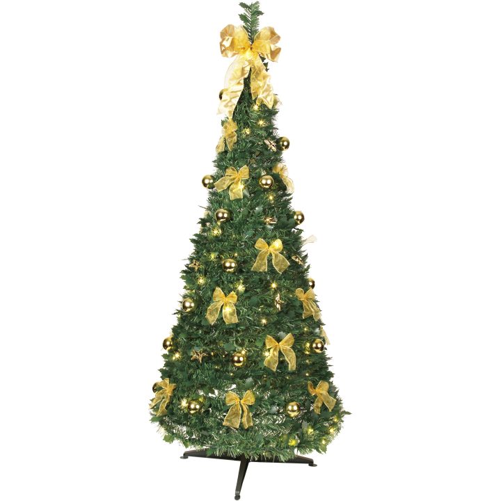 Julgran med LED Pop-up-tree Grön Star Trading 185 cm / Gul – bild 2