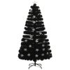 Julgran med LED-snöflingor svart 120 cm fiberoptik vidaXL 120 x 60 cm – miniatyr 2