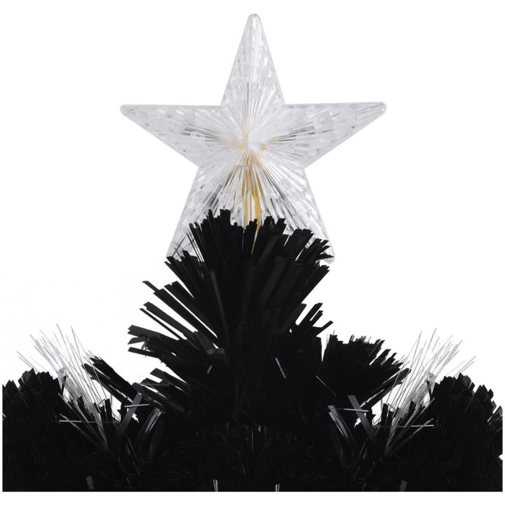 Julgran med LED-snöflingor svart 120 cm fiberoptik vidaXL 120 x 60 cm – bild 7
