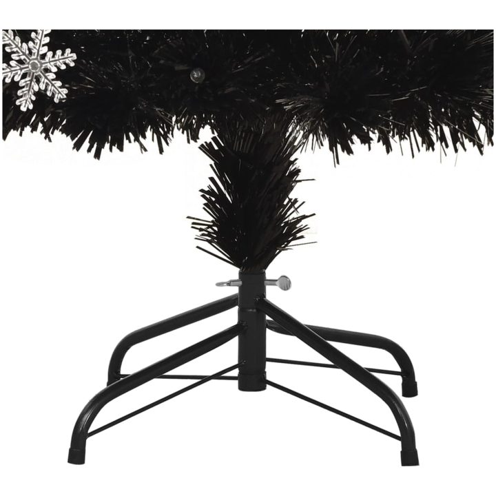 Julgran med LED-snöflingor svart 120 cm fiberoptik vidaXL 120 x 60 cm – bild 8