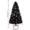 Julgran med LED-snöflingor svart 120 cm fiberoptik vidaXL 120 x 60 cm – miniatyr 9