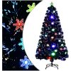 Julgran med LED-snöflingor svart 120 cm fiberoptik vidaXL 120 x 60 cm – miniatyr 1