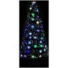 Julgran med LED-snöflingor svart 150 cm fiberoptik vidaXL 150 x 70 cm – miniatyr 3