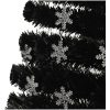 Julgran med LED-snöflingor svart 150 cm fiberoptik vidaXL 150 x 70 cm – miniatyr 5