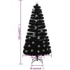 Julgran med LED-snöflingor svart 150 cm fiberoptik vidaXL 150 x 70 cm – miniatyr 9