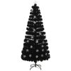 Julgran med LED-snöflingor svart 180 cm fiberoptik vidaXL 180 x 80 cm – miniatyr 2