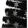 Julgran med LED-snöflingor svart 180 cm fiberoptik vidaXL 180 x 80 cm – miniatyr 5