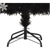 Julgran med LED-snöflingor svart 180 cm fiberoptik vidaXL 180 x 80 cm – miniatyr 8