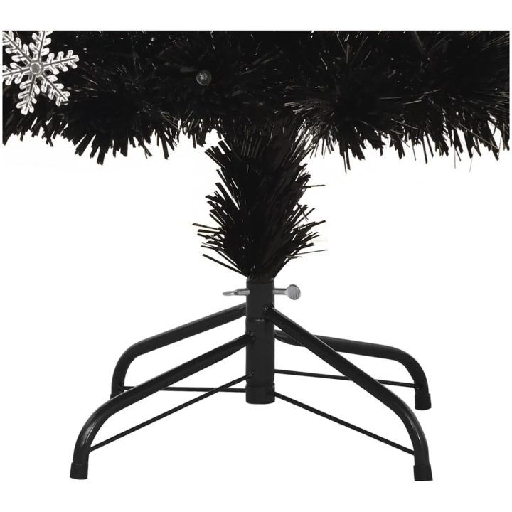 Julgran med LED-snöflingor svart 180 cm fiberoptik vidaXL 180 x 80 cm – bild 8