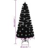 Julgran med LED-snöflingor svart 180 cm fiberoptik vidaXL 180 x 80 cm – miniatyr 9