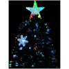 Julgran med LED-snöflingor svart 210 cm fiberoptik vidaXL 210 x 90 cm – miniatyr 4