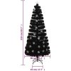 Julgran med LED-snöflingor svart 210 cm fiberoptik vidaXL 210 x 90 cm – miniatyr 9