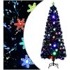 Julgran med LED-snöflingor svart 240 cm fiberoptik vidaXL 240 x 105 cm – miniatyr 1