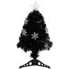 Julgran med LED-snöflingor svart 64 cm fiberoptik vidaXL 64 x 35 cm – miniatyr 2