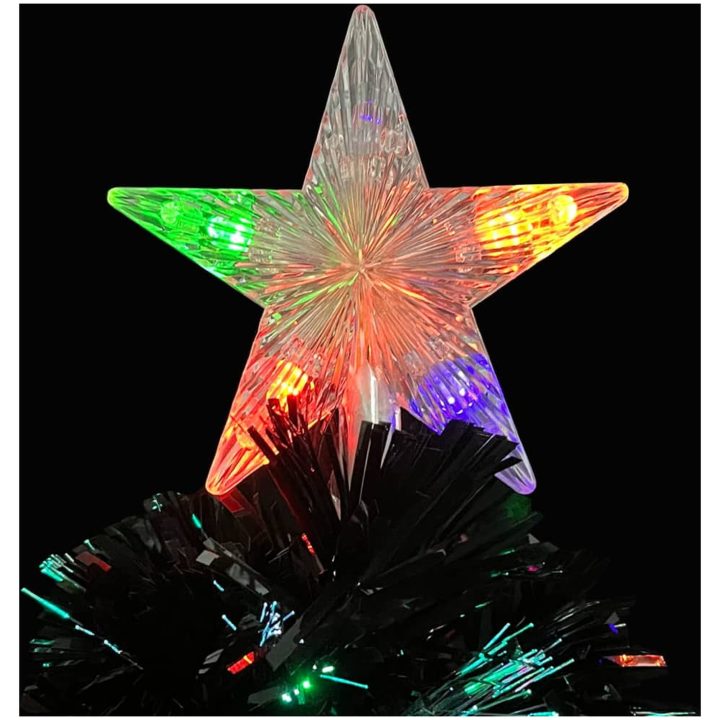 Julgran med LED-snöflingor svart 64 cm fiberoptik vidaXL 64 x 35 cm – bild 6