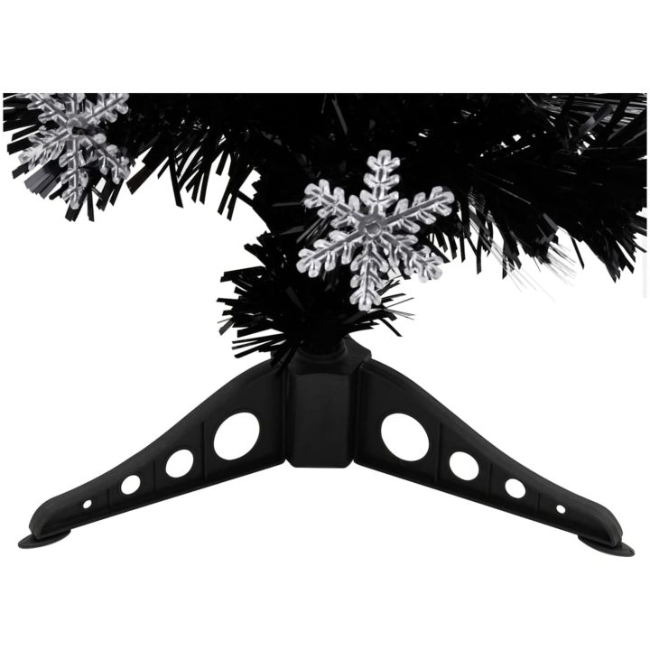 Julgran med LED-snöflingor svart 64 cm fiberoptik vidaXL 64 x 35 cm – bild 8