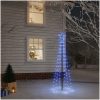 Julgran med markspett 108 blåa lysdioder 180 cm vidaXL 180 x 70 cm – miniatyr 1