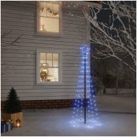 Julgran med markspett 108 blåa lysdioder 180 cm vidaXL