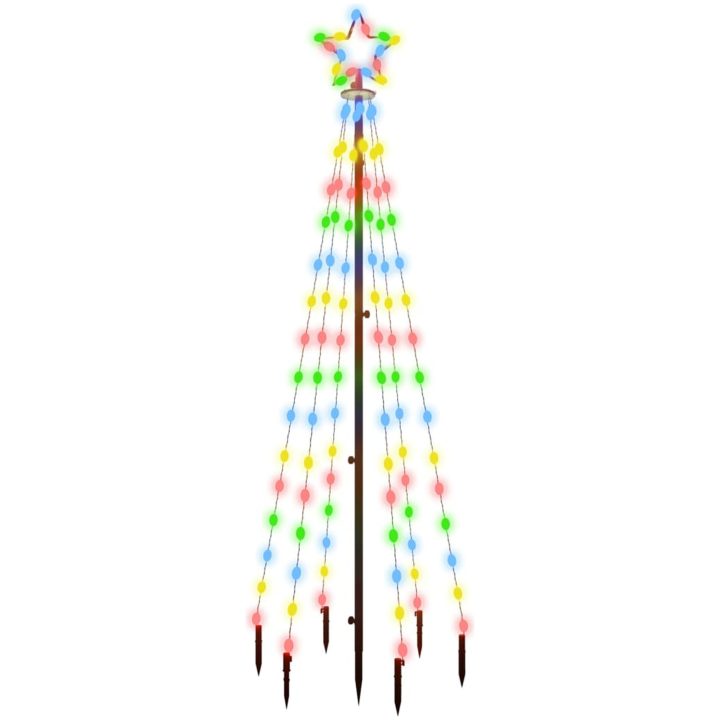 Julgran med markspett 108 färgglada lysdioder 180 cm vidaXL 180 x 70 cm – bild 2