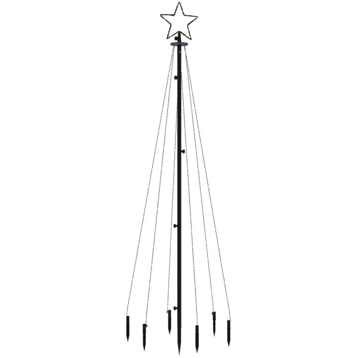 Julgran med markspett 108 kallvita lysdioder 180 cm vidaXL 180 x 70 cm – bild 3