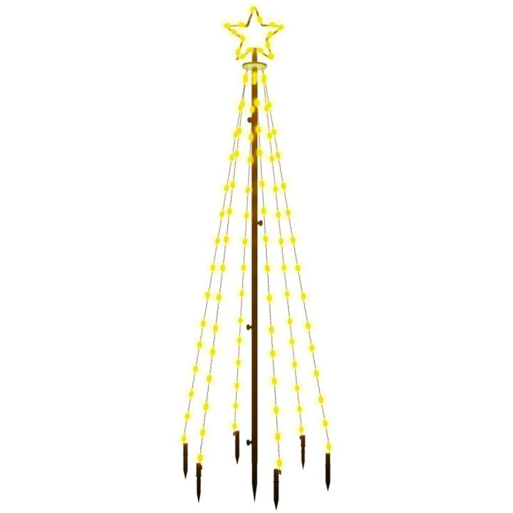 Julgran med markspett 108 varmvita lysdioder 180 cm vidaXL 180 x 70 cm – bild 2