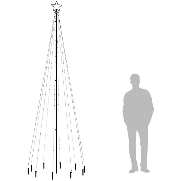 Julgran med markspett 310 blåa lysdioder 300 cm vidaXL 300 x 100 cm – bild 9