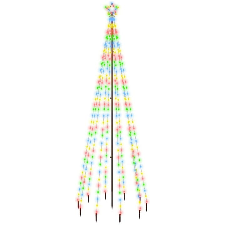 Julgran med markspett 310 färgglada lysdioder 300 cm vidaXL 300 x 100 cm – bild 2