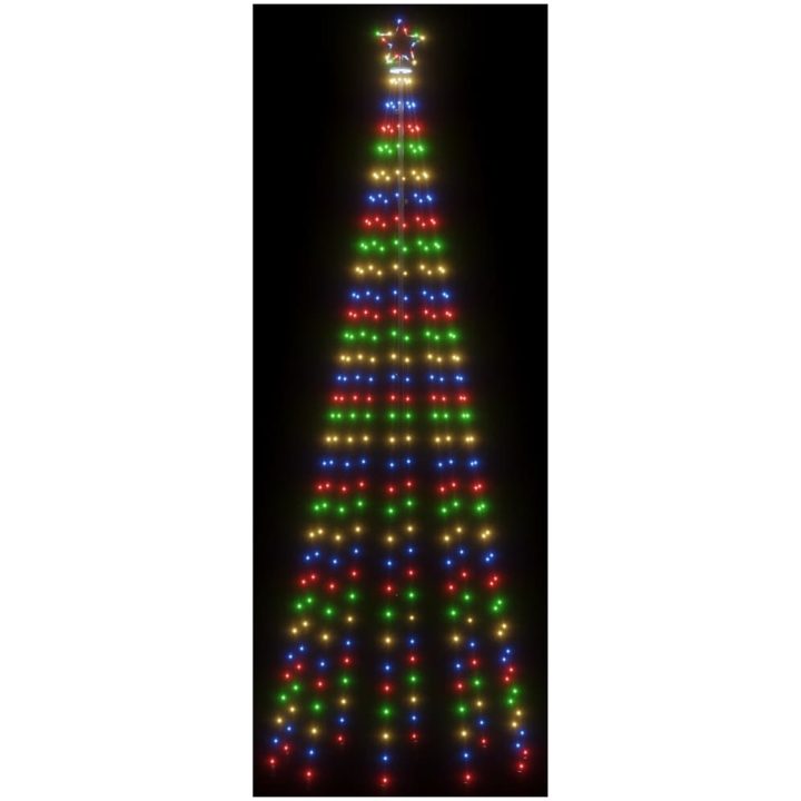 Julgran med markspett 310 färgglada lysdioder 300 cm vidaXL 300 x 100 cm – bild 4