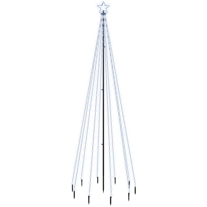 Julgran med markspett 310 kallvita lysdioder 300 cm vidaXL 300 x 100 cm – bild 2