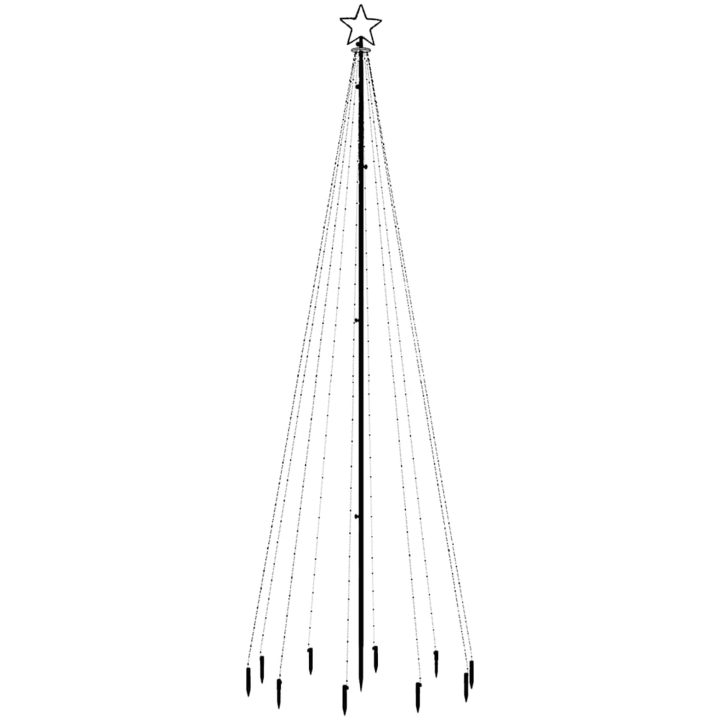 Julgran med markspett 310 varmvita lysdioder 300 cm vidaXL 300 x 100 cm – bild 3
