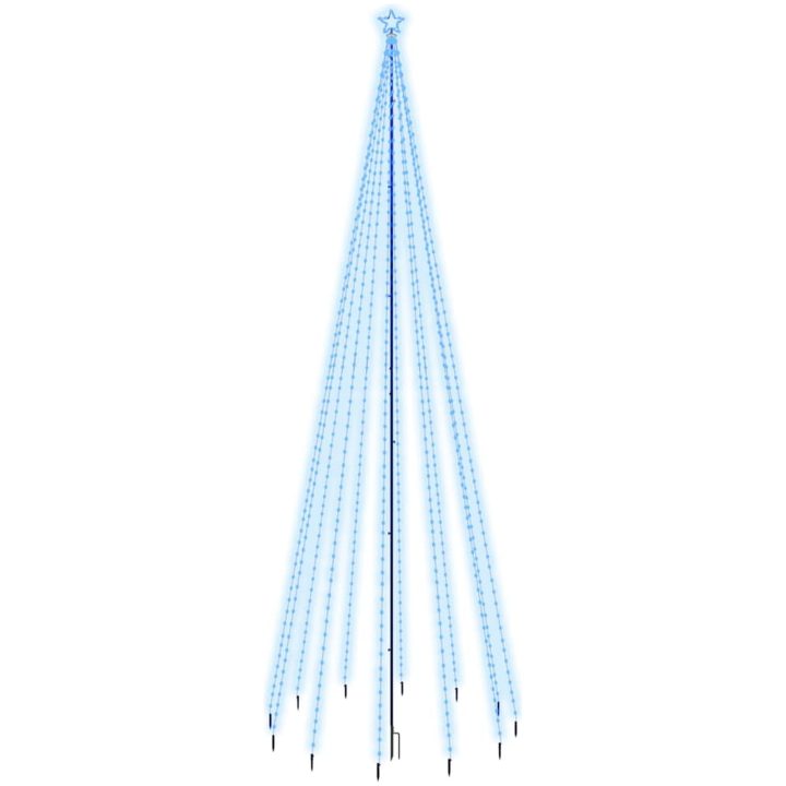 Julgran med markspett 732 blåa lysdioder 500 cm vidaXL 500 x 160 cm – bild 2