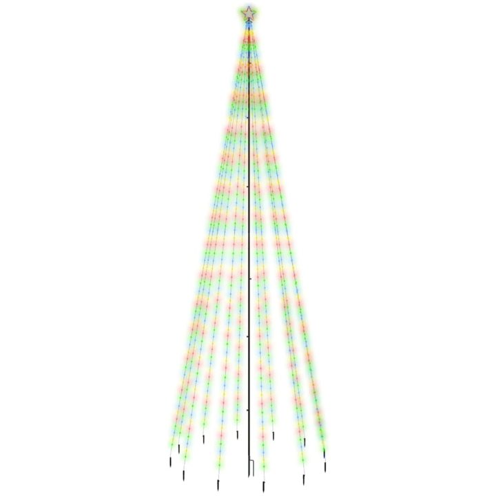 Julgran med markspett 732 färgglada lysdioder 500 cm vidaXL 500 x 160 cm – bild 2