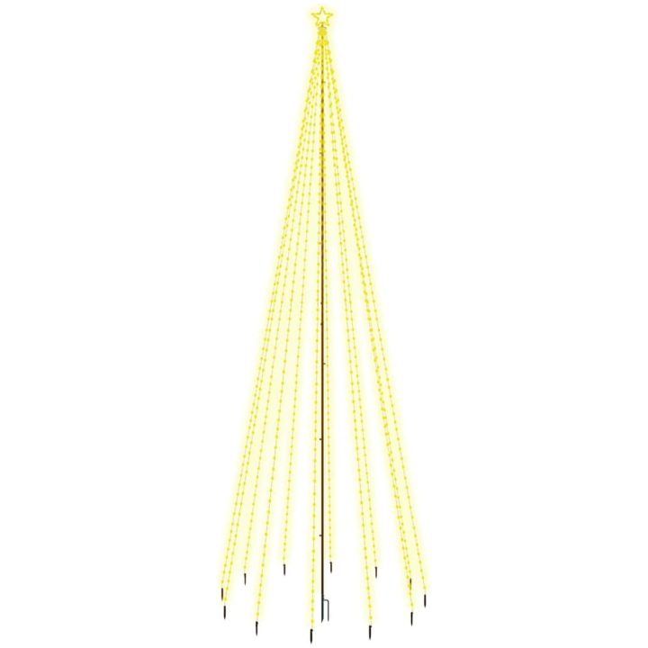 Julgran med markspett 732 varmvita lysdioder 500 cm vidaXL 500 x 160 cm – bild 2