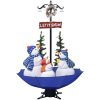 Julgran med snö och paraplybas blå 170 cm PVC vidaXL 170 x 105 cm – miniatyr 2