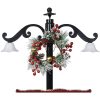 Julgran med snö och paraplybas blå 170 cm PVC vidaXL 170 x 105 cm – miniatyr 4