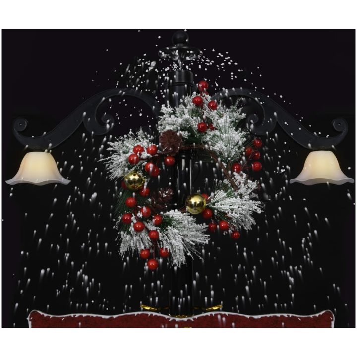 Julgran med snö och paraplybas blå 170 cm PVC vidaXL 170 x 105 cm – bild 6