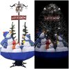 Julgran med snö och paraplybas blå 170 cm PVC vidaXL 170 x 105 cm – miniatyr 1