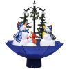 Julgran med snö och paraplybas blå 75 cm PVC vidaXL 75 x 60 cm – miniatyr 2