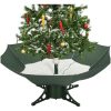 Julgran med snö och paraplybas grön 140 cm vidaXL 140 x 95 cm – miniatyr 7
