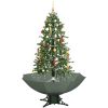 Julgran med snö och paraplybas grön 170 cm vidaXL 170 x 105 cm – miniatyr 2