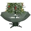 Julgran med snö och paraplybas grön 170 cm vidaXL 170 x 105 cm – miniatyr 7