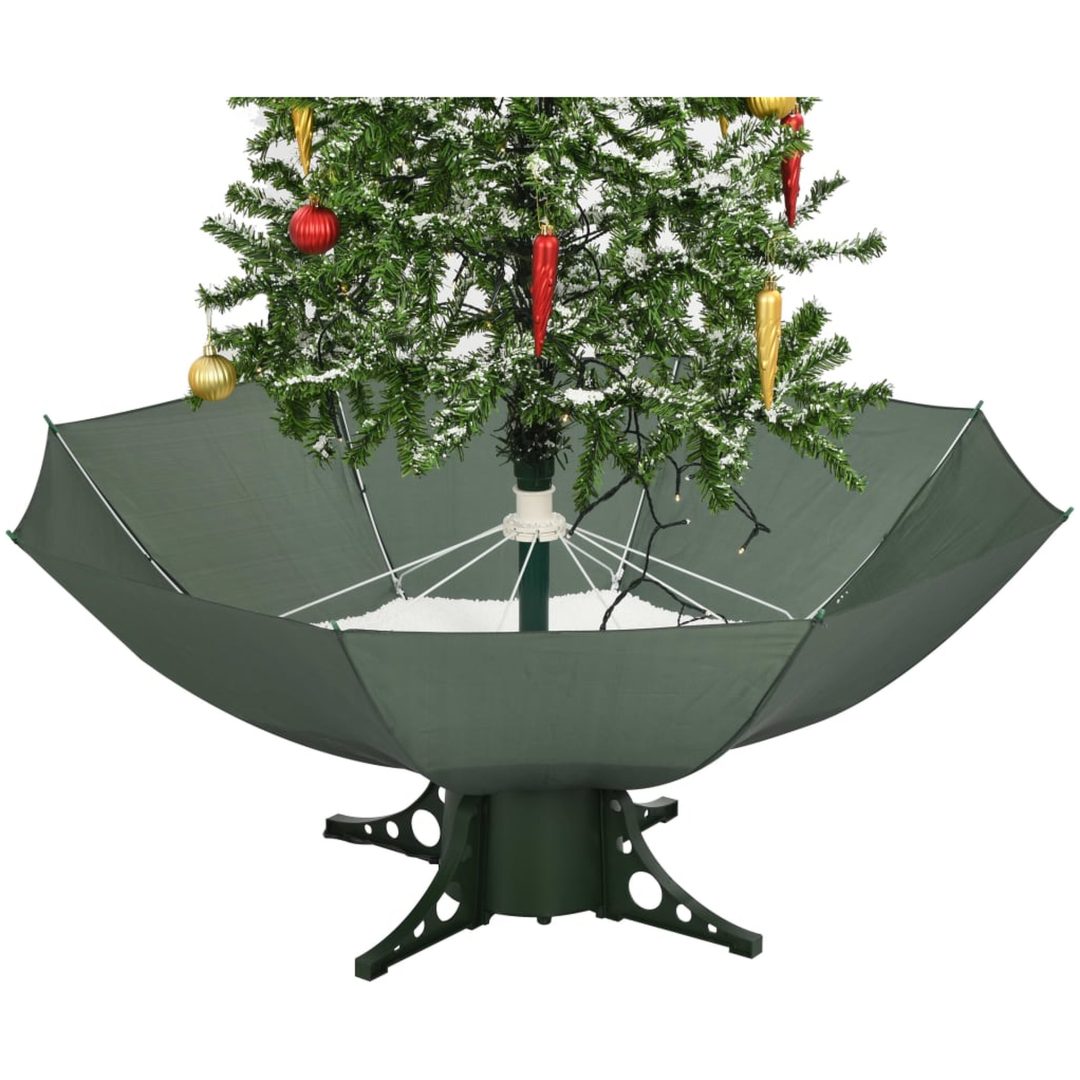 Julgran med snö och paraplybas grön 170 cm vidaXL 170 x 105 cm – bild 7