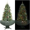 Julgran med snö och paraplybas grön 170 cm vidaXL 170 x 105 cm – miniatyr 1
