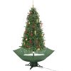 Julgran med snö och paraplybas grön 190 cm vidaXL 190 x 115 cm – miniatyr 2