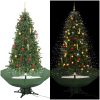 Julgran med snö och paraplybas grön 190 cm vidaXL 190 x 115 cm – miniatyr 1