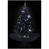 Julgran med snö och paraplybas svart 140 cm PVC vidaXL 140 x 95 cm – miniatyr 3