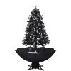 Julgran med snö och paraplybas svart 170 cm PVC vidaXL 170 x 105 cm – miniatyr 2