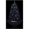 Julgran med snö och paraplybas svart 170 cm PVC vidaXL 170 x 105 cm – miniatyr 3